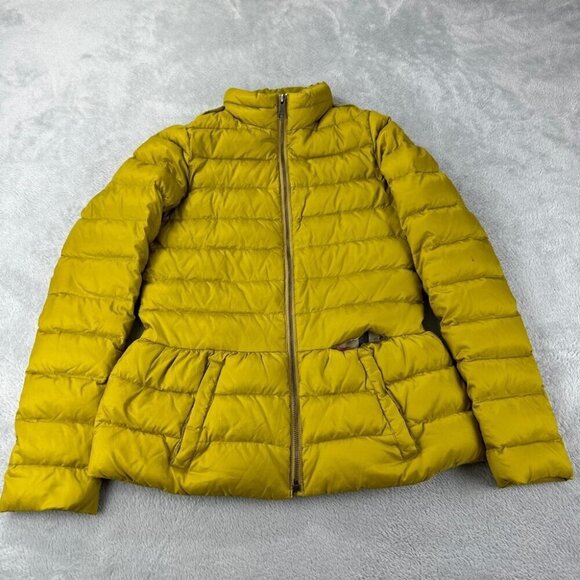 Burberry Yellow Down Puffer Jacket Girl’s Size 14 - Picture 1 of 13